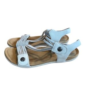 Biza Luna40 Sandals Women 40 White Good Leather Strappy Elastic Comfort
